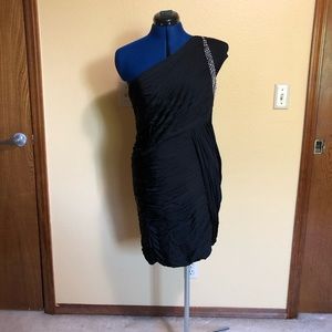Asymmetrical Stretch Dress with Embellishment